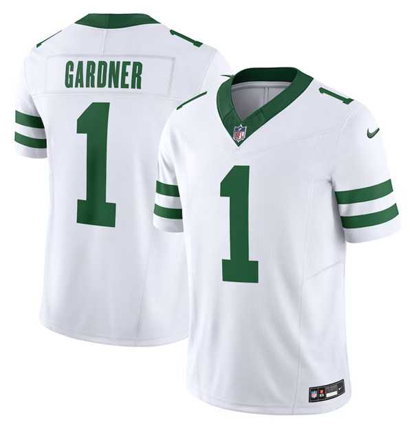 Men%27s New York Jets #1 Ahmad Sauce Gardner White 2023 F.U.S.E. Vapor Limited Throwback Stitched Football Jersey->tennessee titans->NFL Jersey
